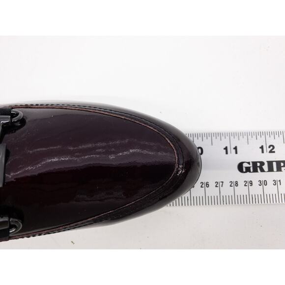 New Munro Shoes Harrison II Ruby Red Patent Leather Bit Accent Loafers 7 - Picture 10 of 11